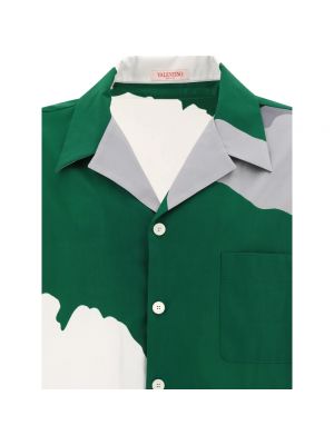 Camisa de algodón de flores Valentino verde