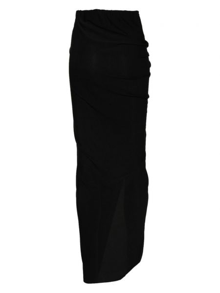 Drapované dlouhá sukně jersey Rick Owens Lilies černé