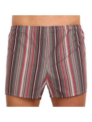 Oversized triibuline lühikesed püksid Foltýn punane