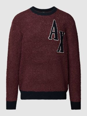 Dzianinowy sweter Armani Exchange bordowy
