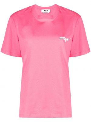 T-shirt ricamato Msgm rosa