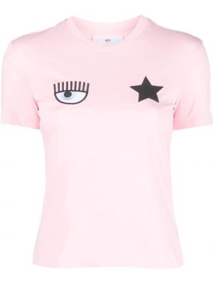 Stern t-shirt aus baumwoll Chiara Ferragni pink