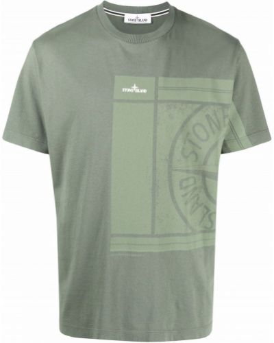 Camiseta con estampado Stone Island verde