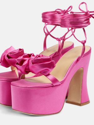 Satīna sandales ar platformu Magda Butrym rozā
