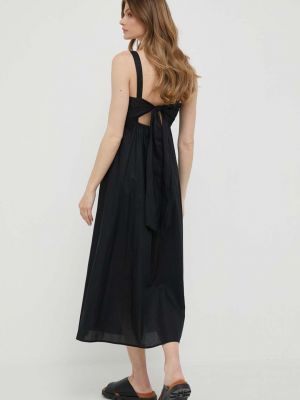 Bavlněné midi šaty Sisley černé
