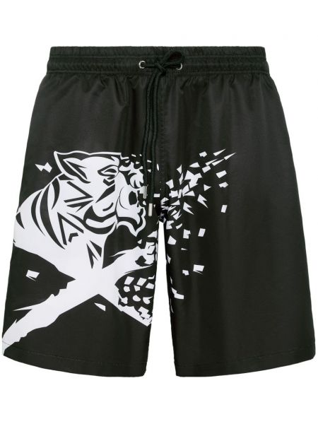 Sportske kratke hlače s printom s uzorkom tigra Plein Sport crna