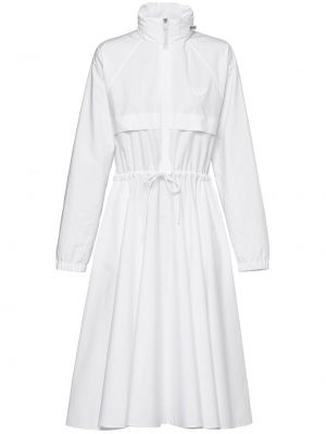 Klasické bavlnené šaty na zips Prada - biela