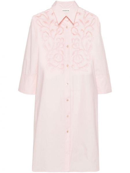 Βαμβακερή φόρεμα με δαντέλα P.a.r.o.s.h. ροζ