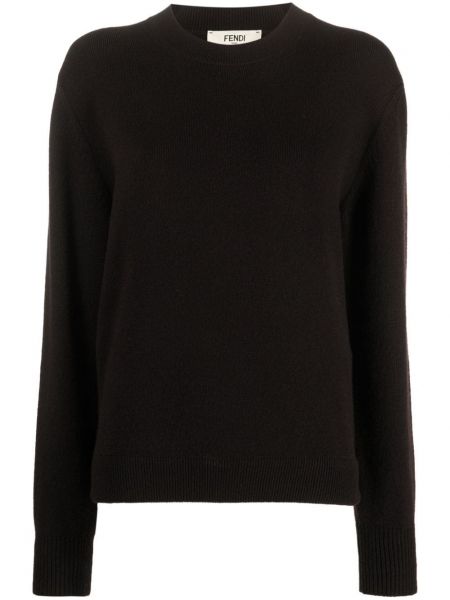 Sweter z okrągłym dekoltem Fendi czarny