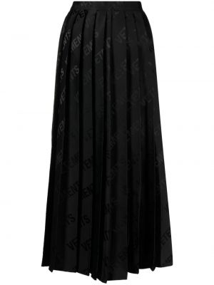 Plisovaná sukňa s potlačou Vetements čierna