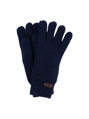 Dzianinowe rękawiczki Barbour niebieskie