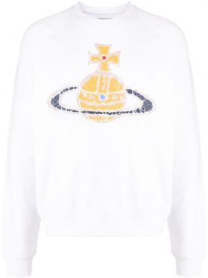 Raštuotas medvilninis džemperis Vivienne Westwood balta