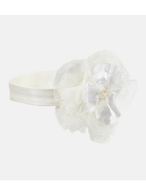 Ogrlica s cvjetnim printom s čipkom Dolce&gabbana bijela