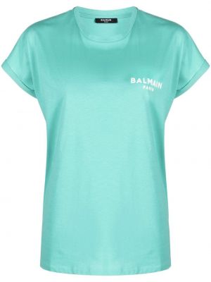 T-shirt con stampa Balmain verde
