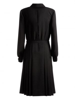Plisované hedvábné midi šaty Bally černé