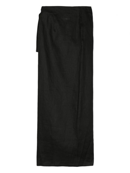 Lněné midi sukně Manuri černé