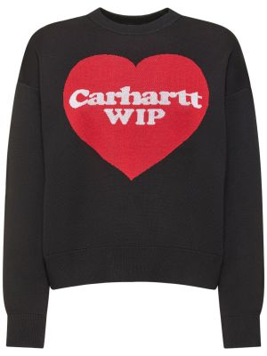 Пуловер със сърца Carhartt Wip черно