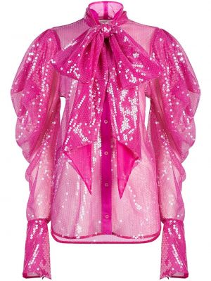 Prozirna košulja s mašnom Nina Ricci ružičasta