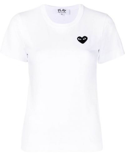 Camiseta con bordado Comme Des Garçons Play blanco