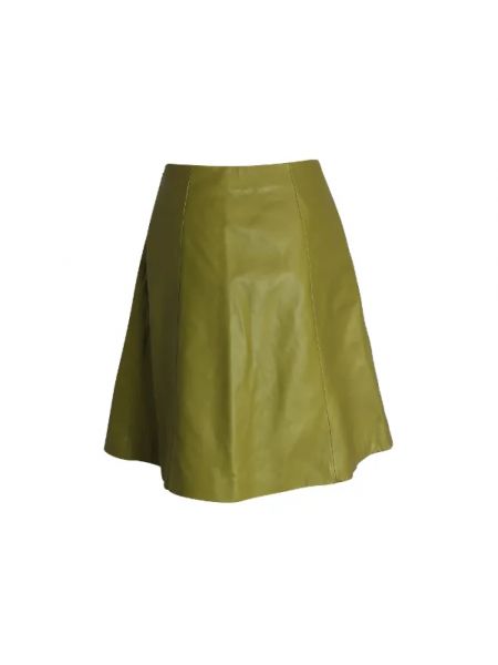 Falda de cuero retro Prada Vintage verde