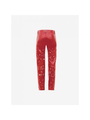 Pantalones rectos de cuero Durazzi Milano rojo
