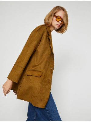 Замшевый пиджак Koton коричневый