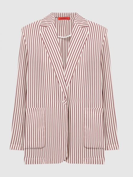 Шелковый пиджак в полоску Max & Co розовый