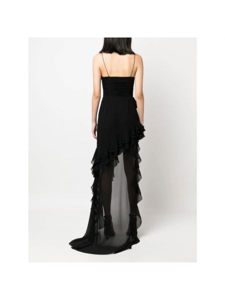 Vestido de terciopelo‏‏‎ con hebilla de cristal Alessandra Rich negro