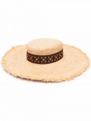 Borsalino Mia printed-band straw hat - Tons neutres