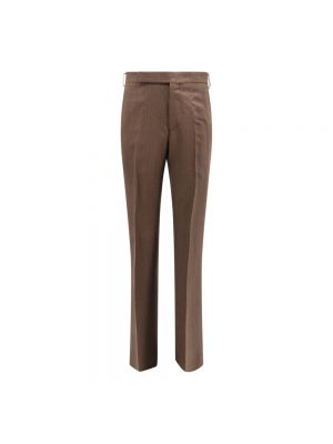 Pantalones chinos de viscosa bootcut Lardini marrón