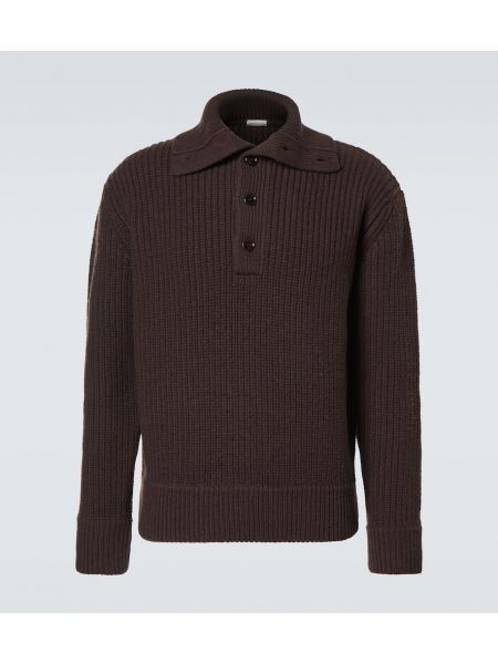 Ull poloskjorte Dries Van Noten brun