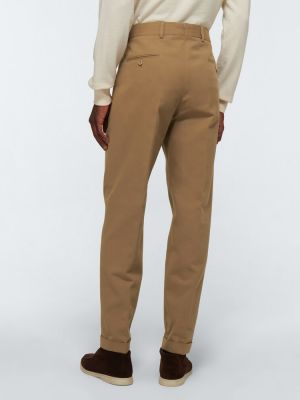 Bavlněné rovné kalhoty Loro Piana hnědé