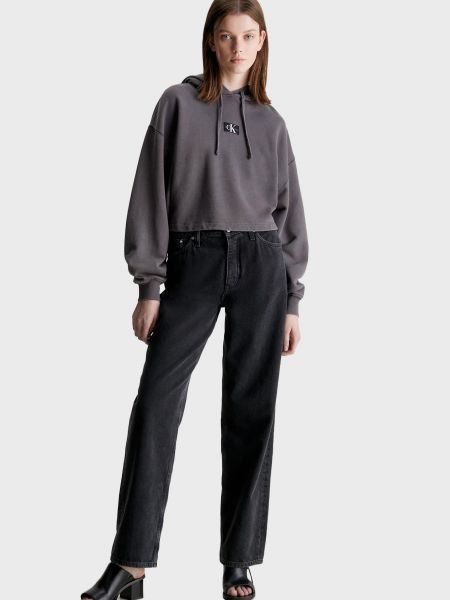 Плетене худі Calvin Klein Jeans сіре