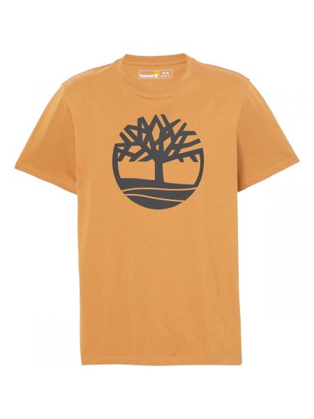 Koszulka z krótkim rękawem Timberland brązowa