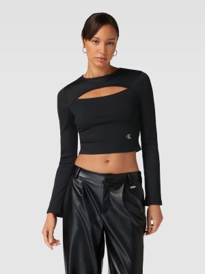 Bluzka z długim rękawem Calvin Klein Jeans czarna