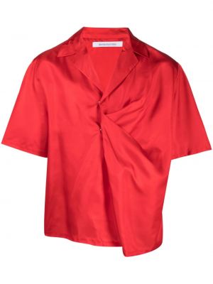 Asymetrická saténová košeľa Bianca Saunders červená