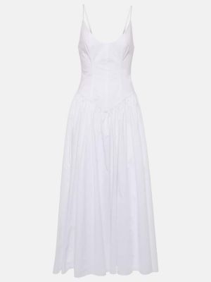 Bavlnené dlouhé šaty Staud biela