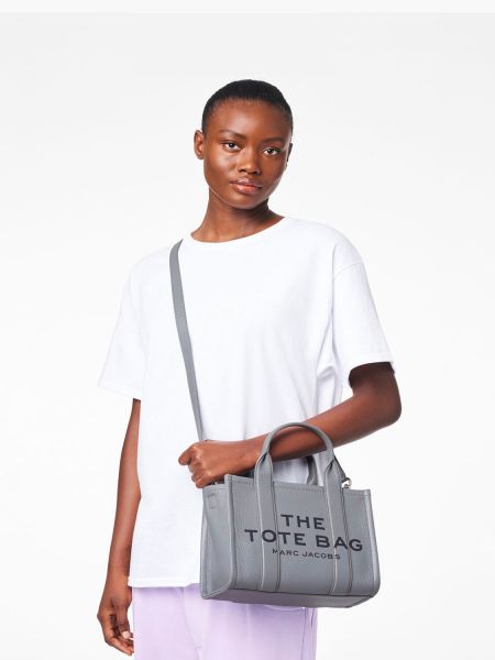 Kožená nákupná taška Marc Jacobs sivá