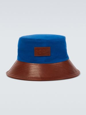 Bavlněný kožený klobouk Bode modrý