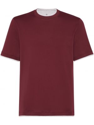 T-shirt en coton Brunello Cucinelli rouge