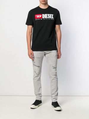 T-shirt à imprimé Diesel noir