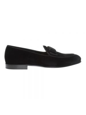 Welurowe loafers Dolce And Gabbana czarne