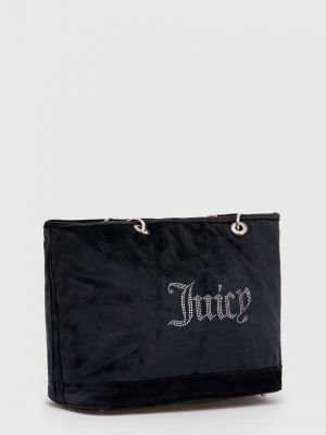 Welurowa shopperka Juicy Couture czarna