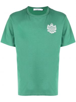 Bavlněné tričko s potiskem Maison Kitsuné zelené