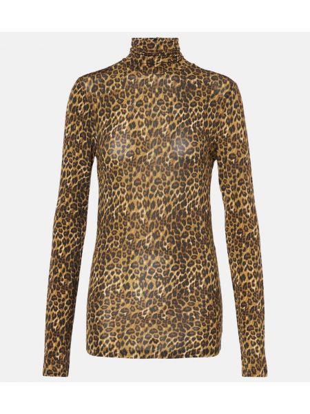 Leopard lang top med print i jersey Isabel Marant