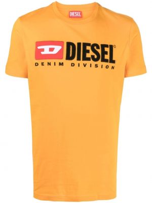 Тениска бродирана Diesel оранжево