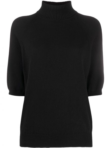 Jersey cuello alto con cuello alto de tela jersey Saint Laurent negro