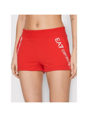 Pantaloni scurți de sport Ea7 Emporio Armani roșu