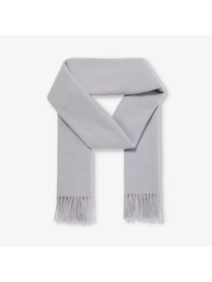 Шерстяной шарф с вышивкой с бахромой Vivienne Westwood серый