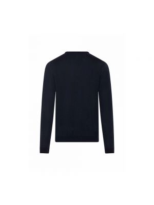 Jersey de lana de lana merino de tela jersey Roberto Collina azul